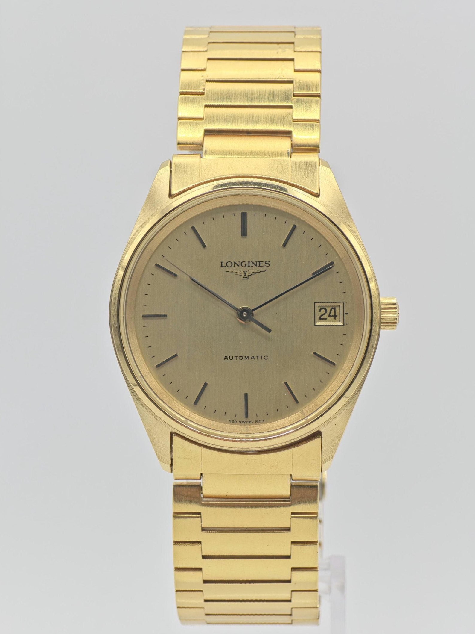 Vintage Longines Automatic Gold Tone Watch Date Display Swiss Made Classic Bracelet - 13