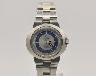 Vintage Omega Genève Dynamic Automatic Watch – 1970s Swiss Made Blue Bullseye Dial
