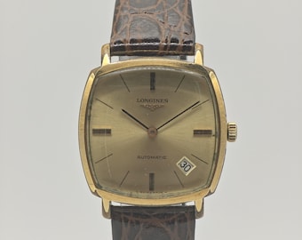 Vintage Longines Automatic Watch | Gold Plated Cushion Case, 1970s