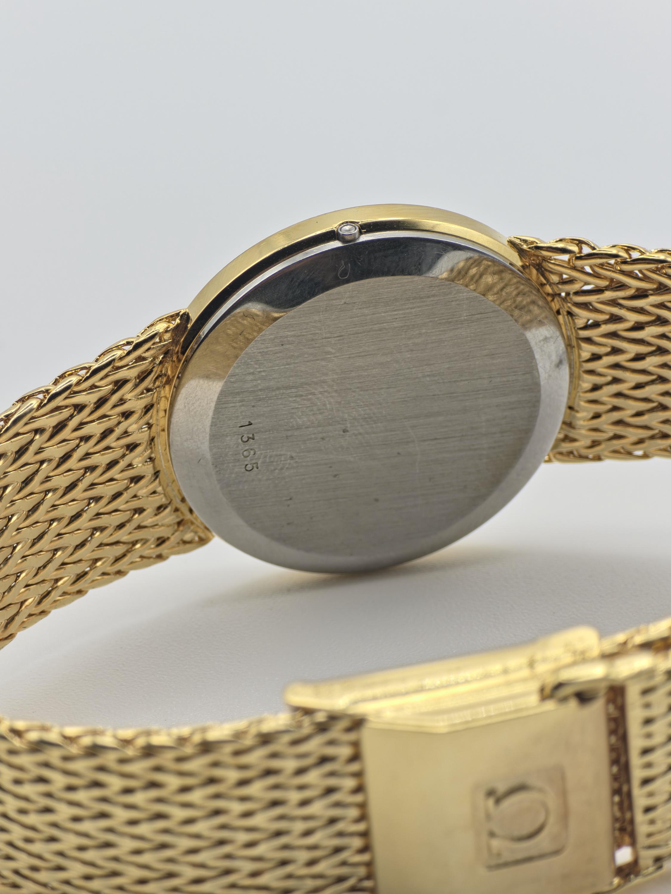 Omega De Ville 1365 Vintage Quartz Gold Tone Mesh Unisex Bracelet 