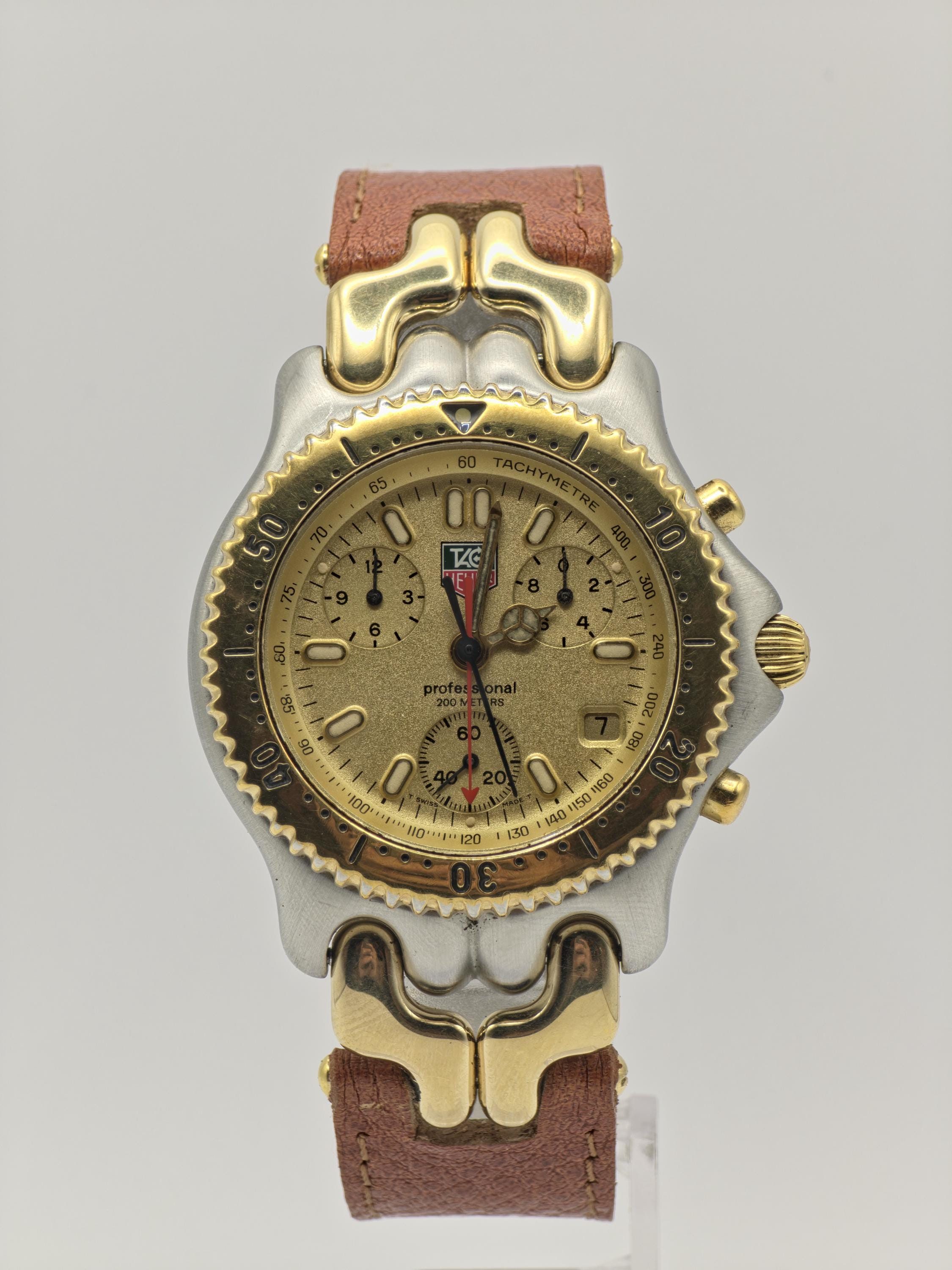 Vintage TAG Heuer CG1121-0 Professional 200M Chronograph Gold Two
