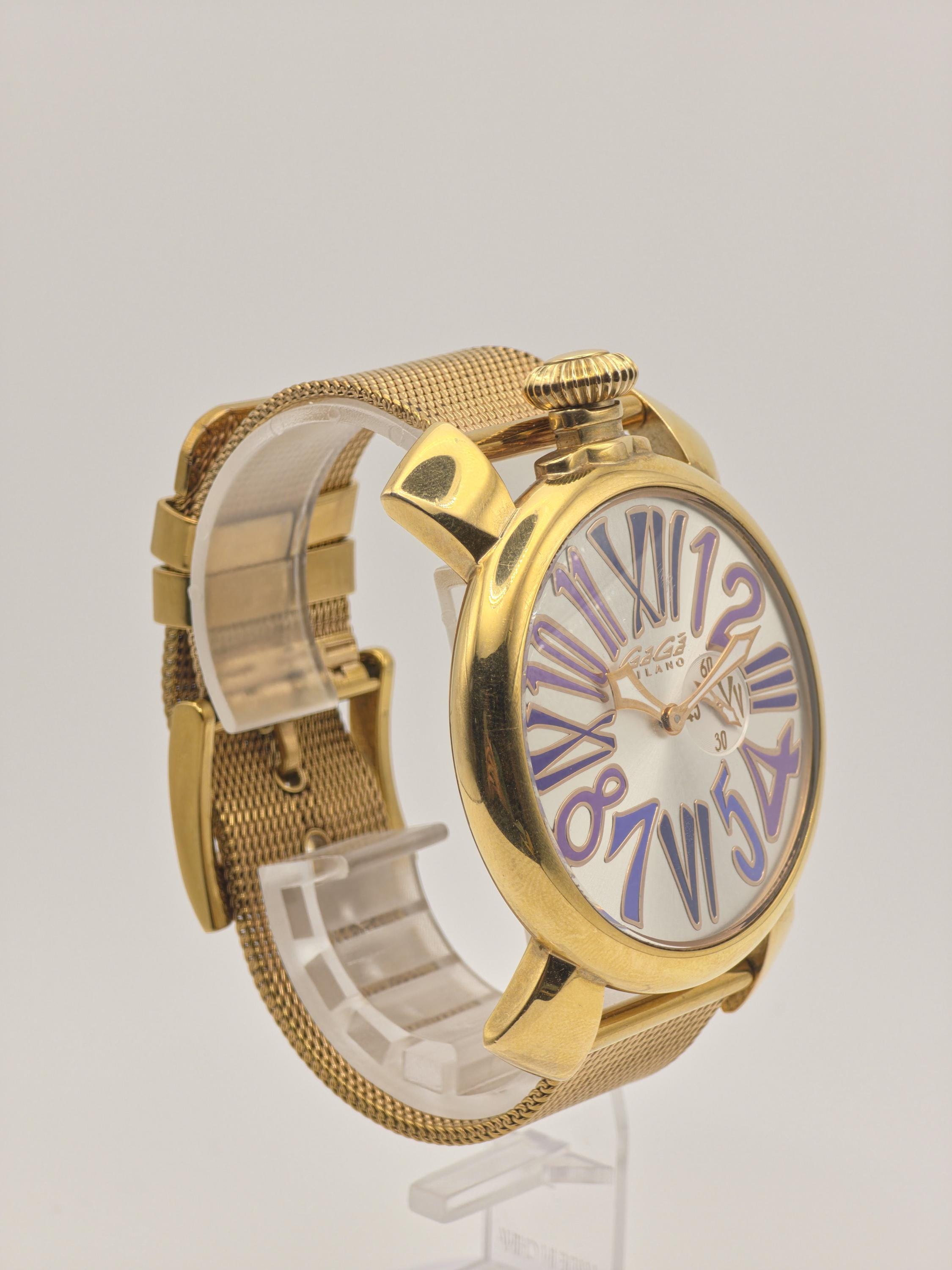 Gagà Milano Manuale 48mm Gold-tone Wristwatch – Italian Design
