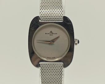 Baume & Mercier Geneve manuel Watch Ref. 670420 Stainless Steel Mesh Bracelet Women Vintage | - 46