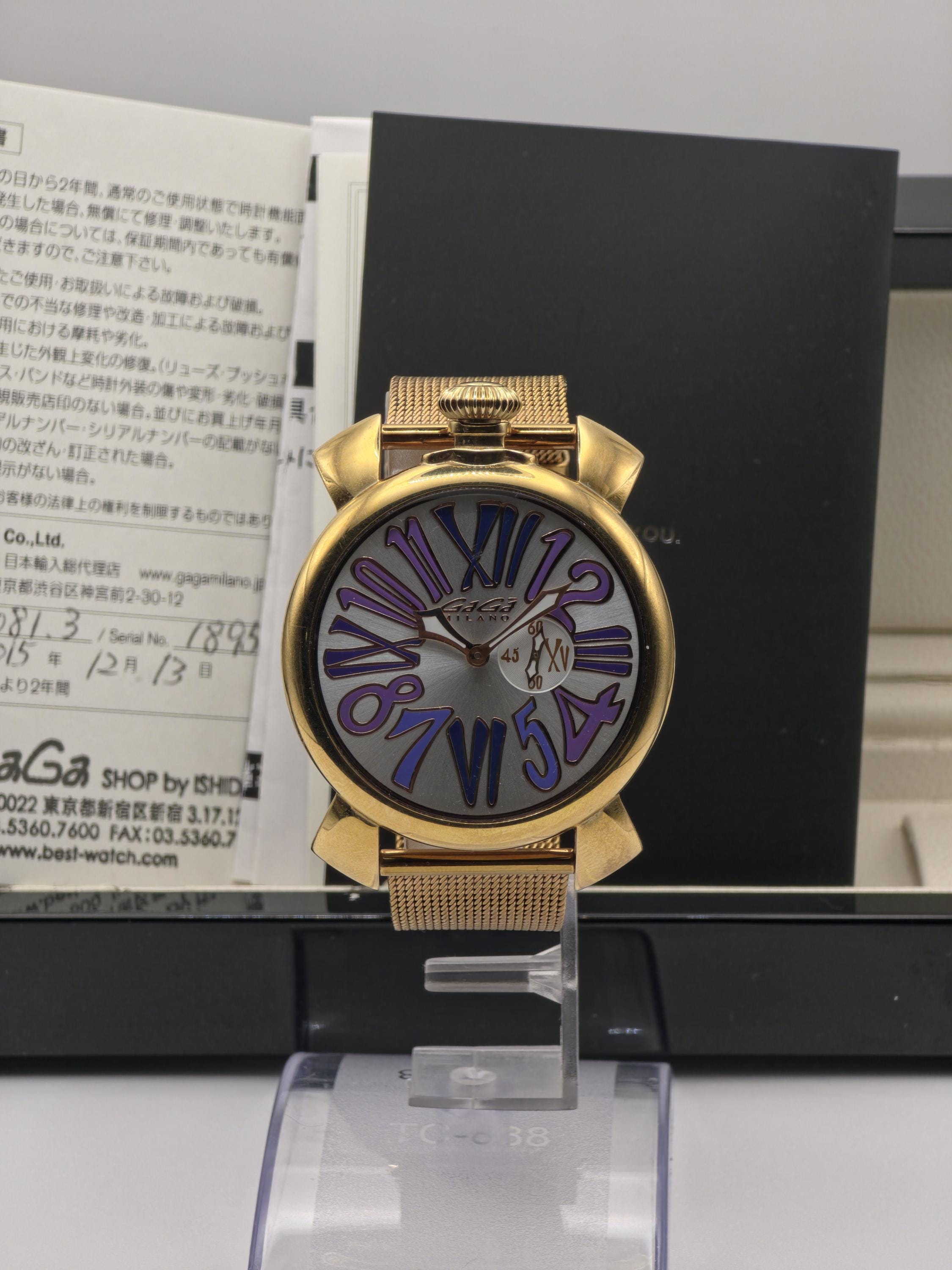 Gagà Milano Manuale 48mm Gold-tone Wristwatch – Italian Design