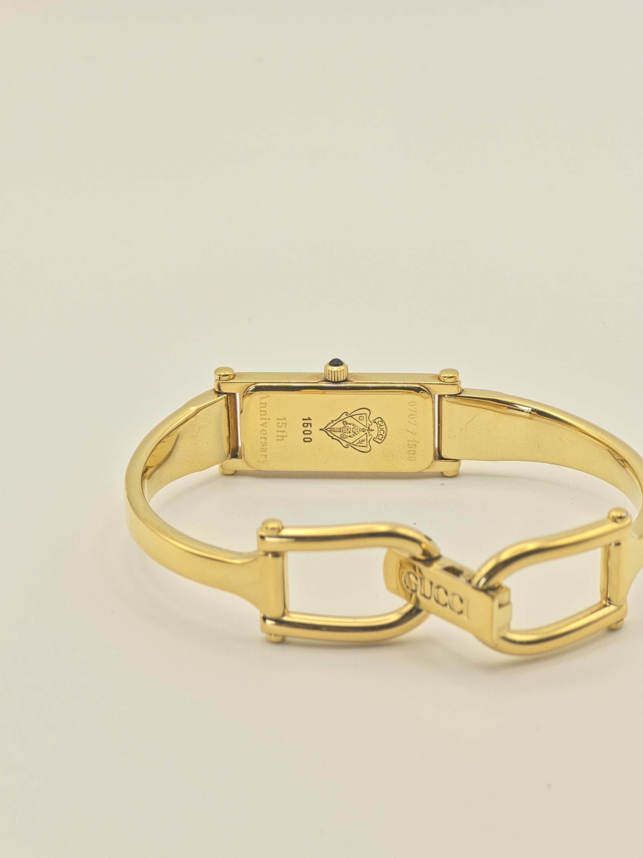 Gucci 0707/1500 15th Anniversary Gold Bangle Women's Swiss Watch