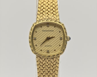 Vintage Charles Vögele Quartz Ladies Watch Gold Tone Swiss Style Elegant Bracelet - 17