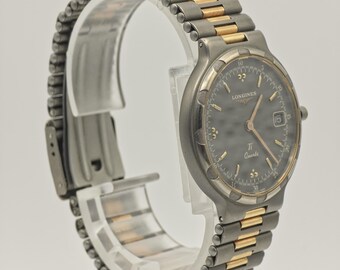 Longines Conquest Titanium Quartz Watch 10ATM Date Two Tone