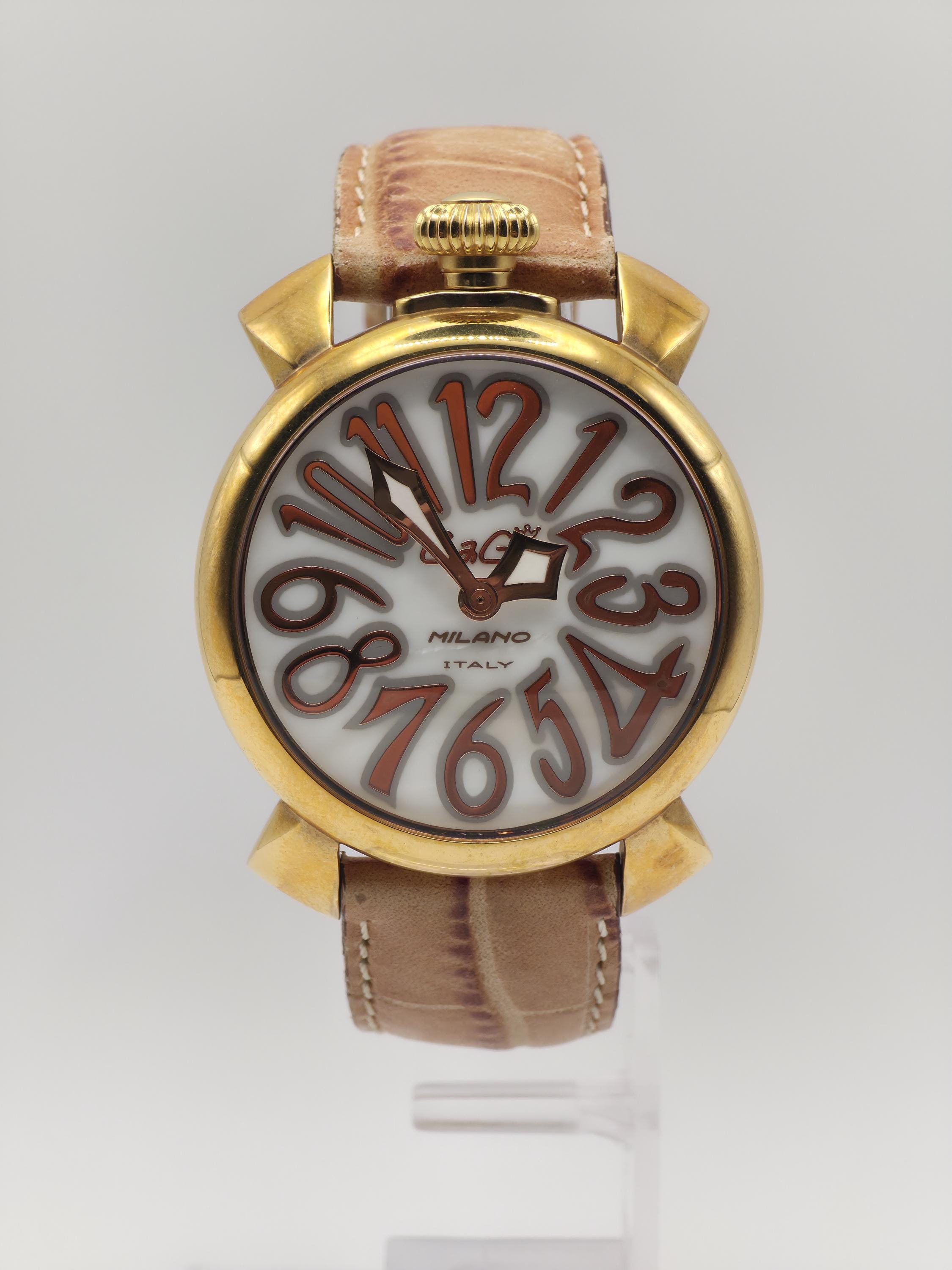 Gaga Milano Manuale 48mm Gold-tone Men's Watch – Italian Art Deco