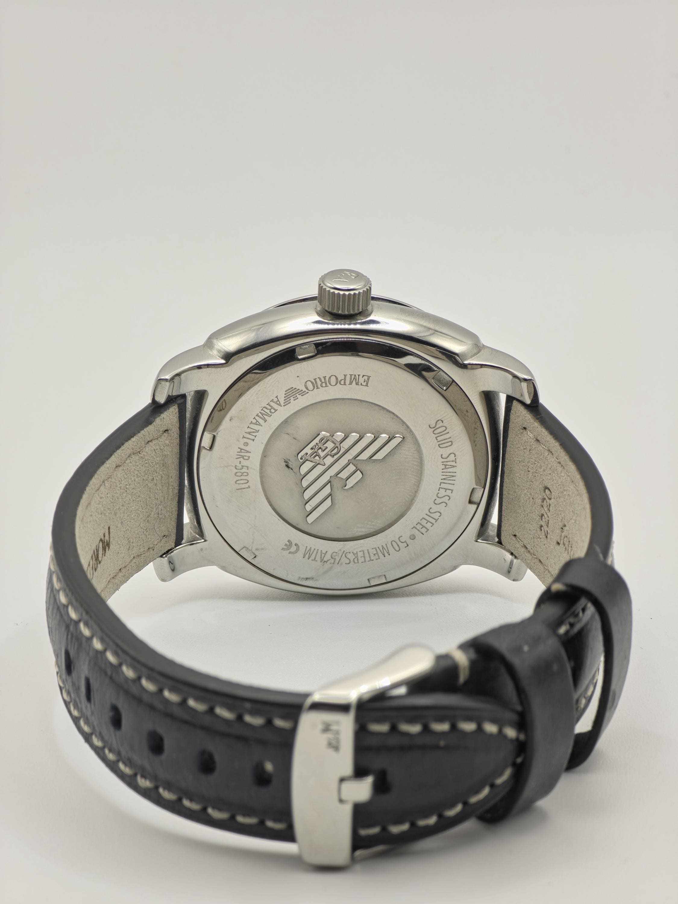 Emporio Armani X-large Watch Men Black Dial Leather Strap - 232 - Etsy