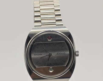 Rado Automatic Date | 1970s Swiss Made | Grey Dial | Vintage Stainless Steel Watch | Collectible Timepiece