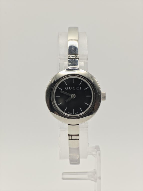 Gucci 105 Women's Stainless Steel Quartz Watch – Black Dial