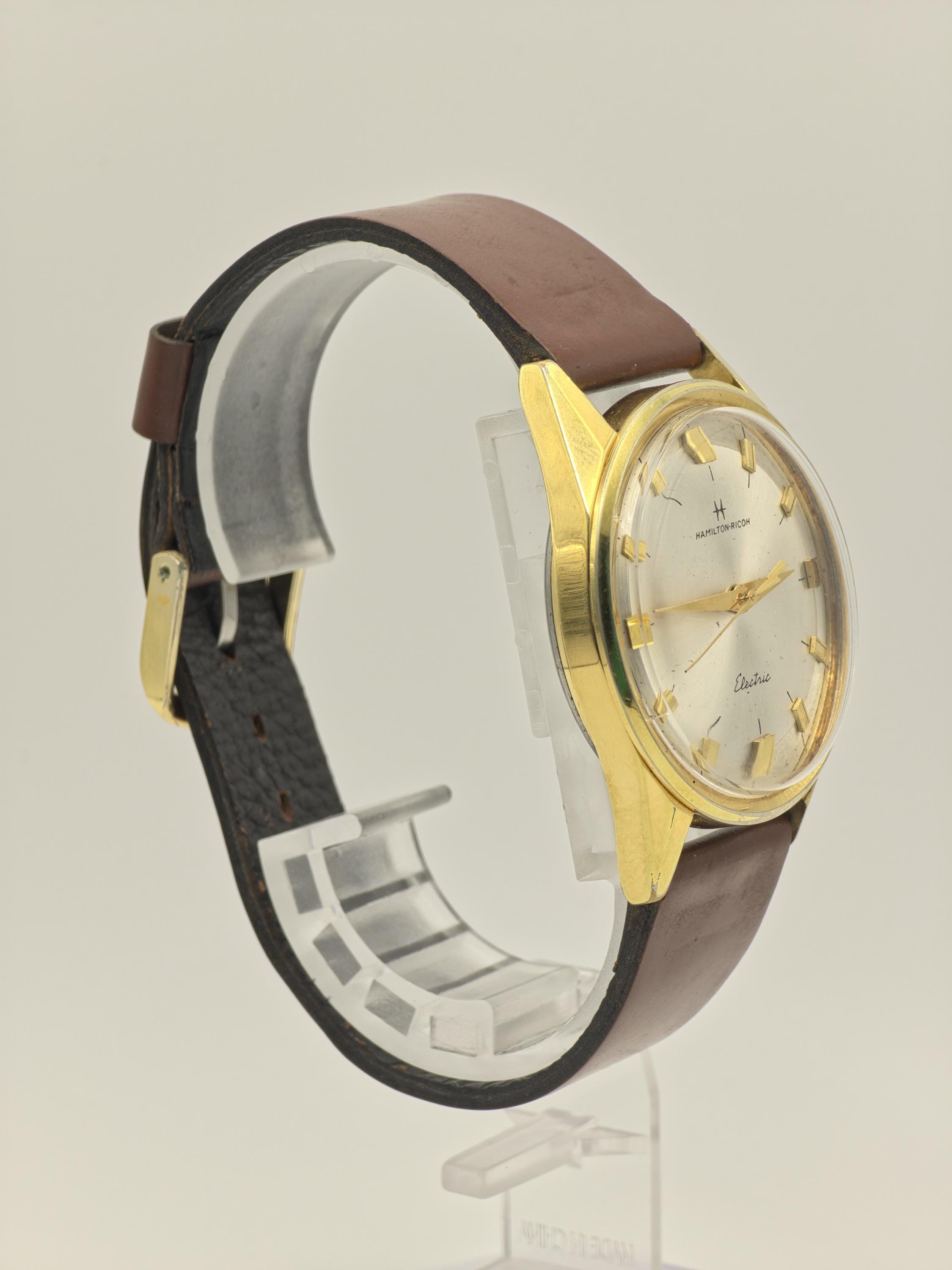 Hamilton-ricoh Electric Vintage Watch – Gold-tone, Silver Sunburst