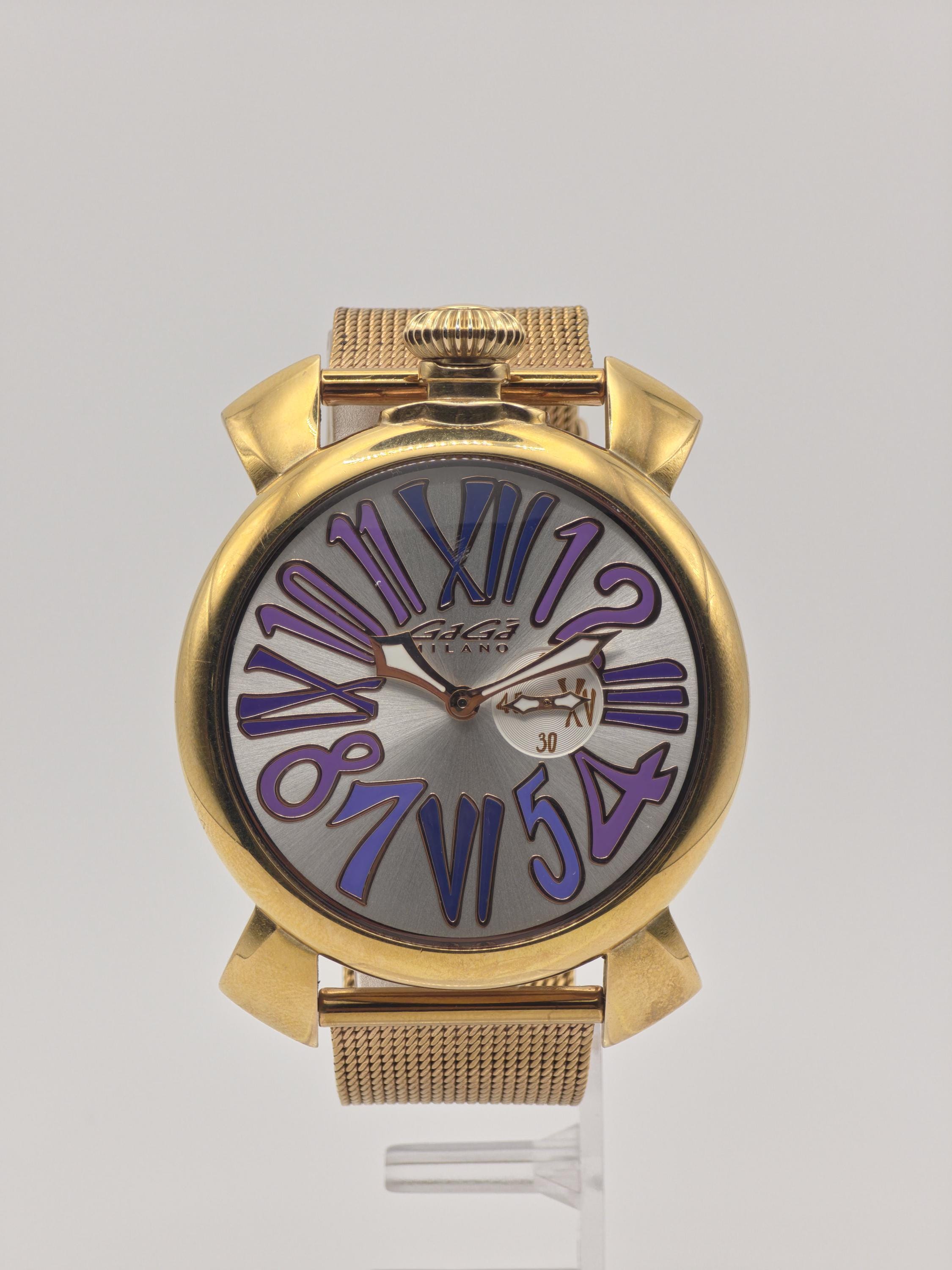 Gagà Milano Manuale 48mm Gold-tone Wristwatch – Italian Design