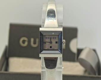 Vintage Gucci Bangle 6800L Analog Stainless Steel Swiss Made
