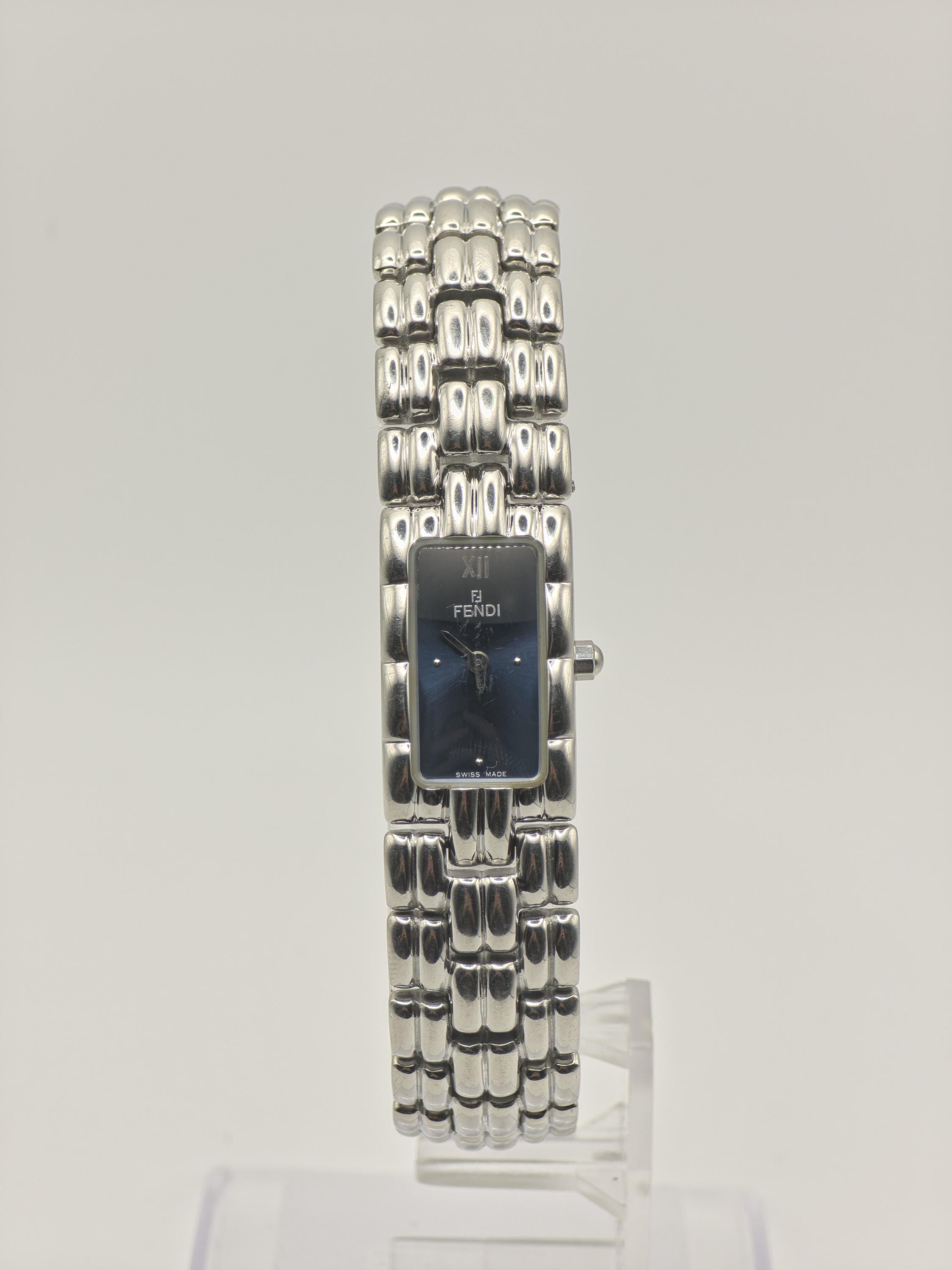 Fendi 660L Women Watch Blue Dial Bracelet Swiss Made Luxury