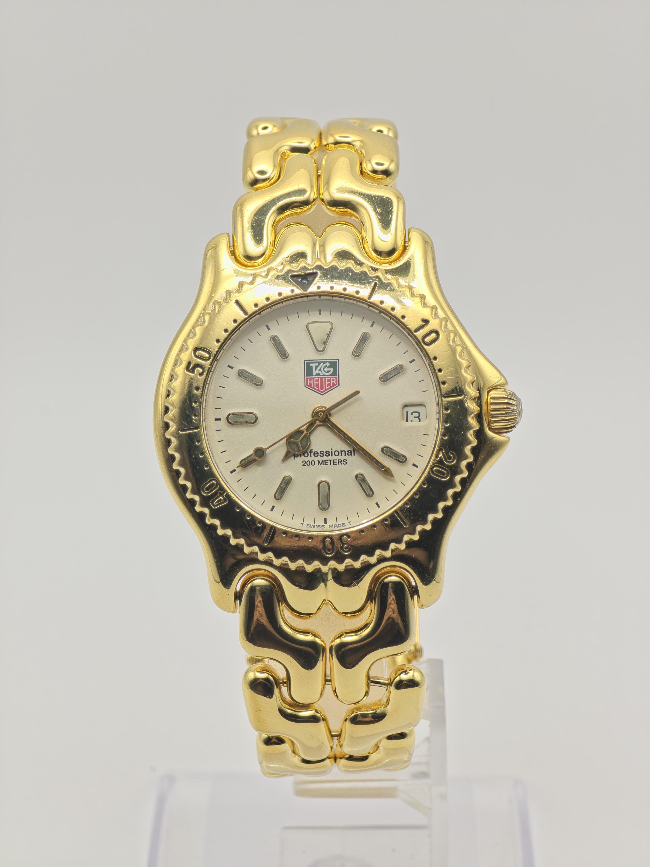 TAG Heuer S94.006 Professional 200M Gold Tone Men Vintage Quartz