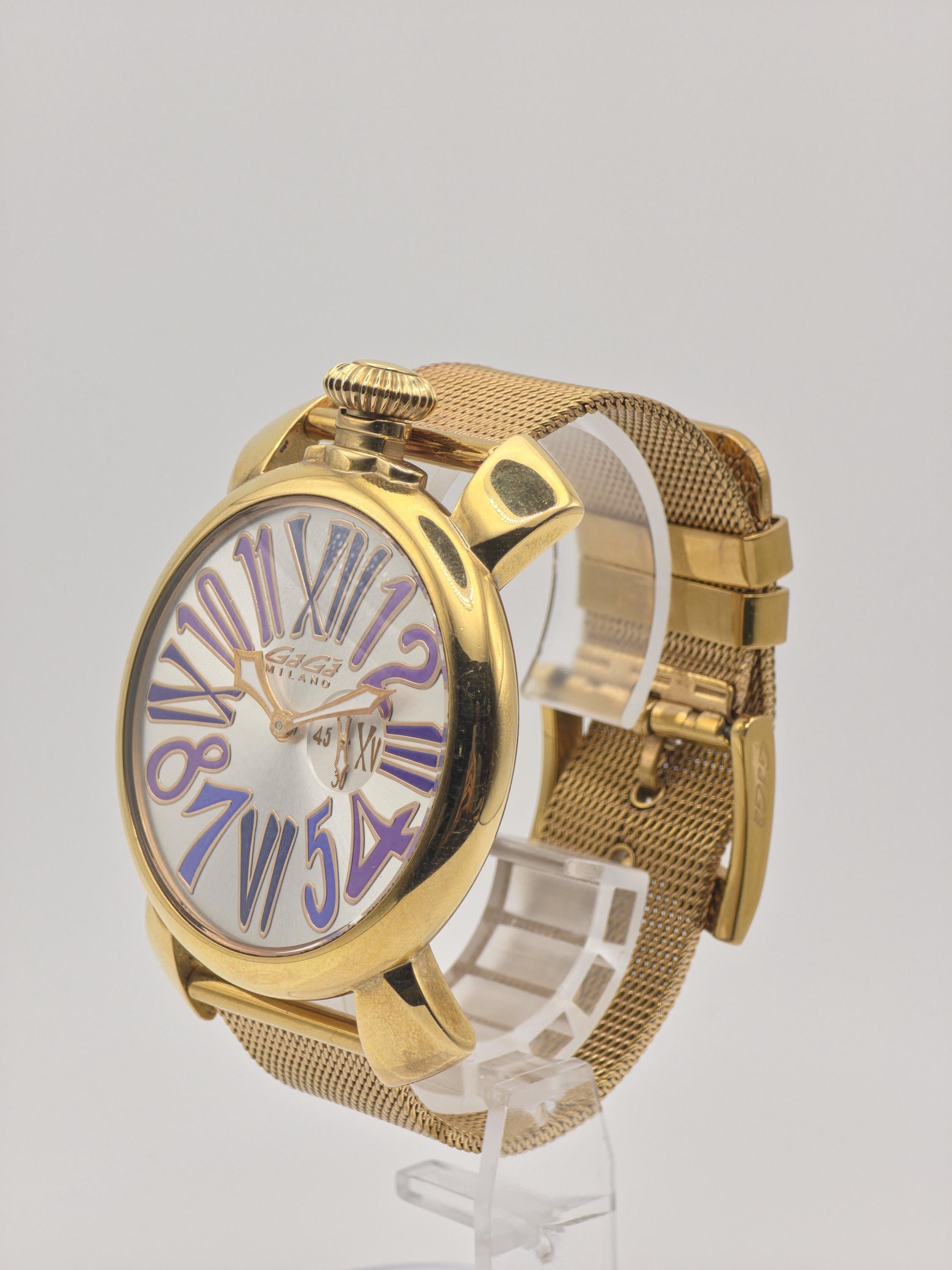 Gagà Milano Manuale 48mm Gold-tone Wristwatch – Italian Design