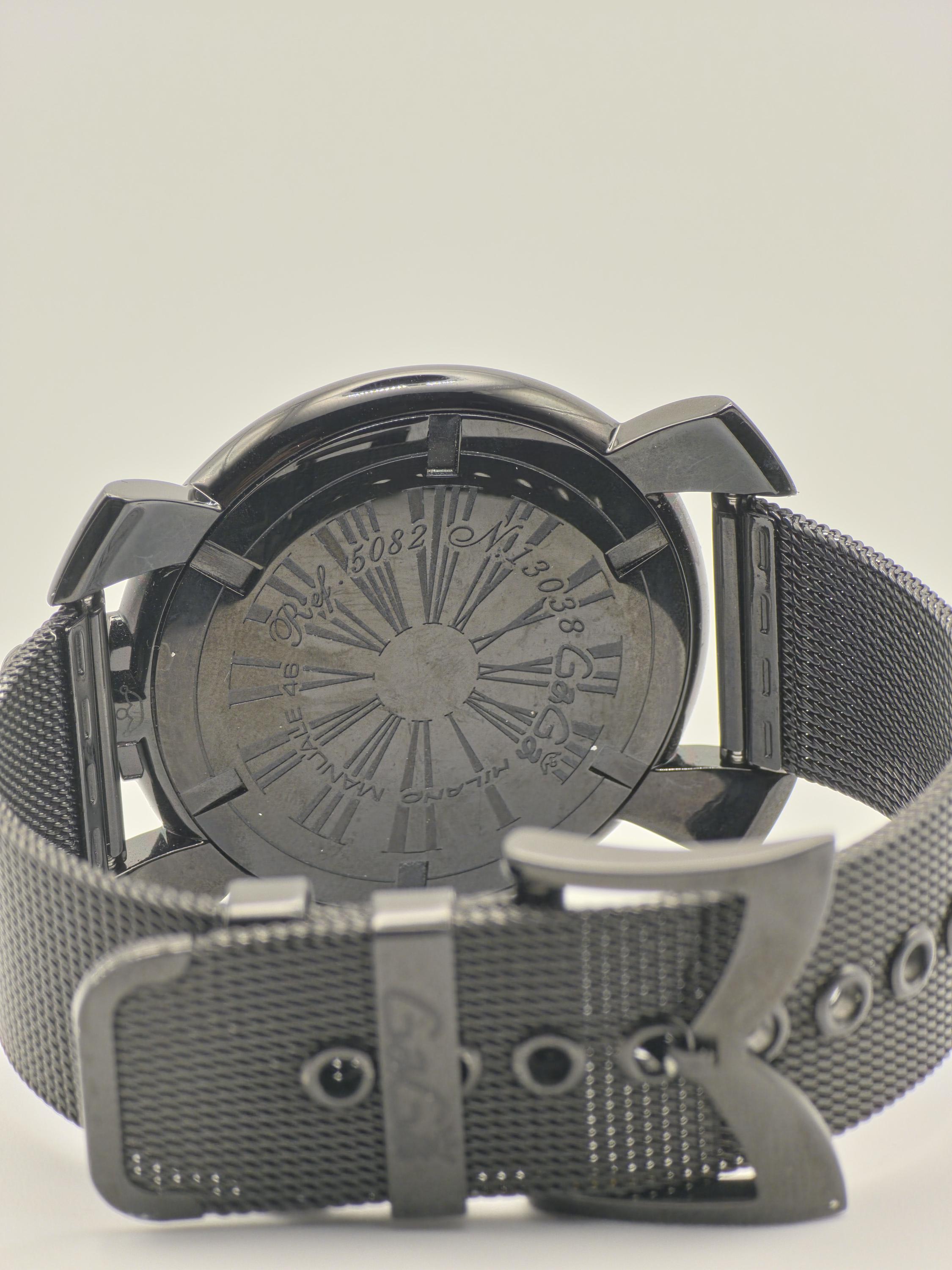 Gaga Milano Manuale 46mm: Black PVD Watch With Multicolor Dial