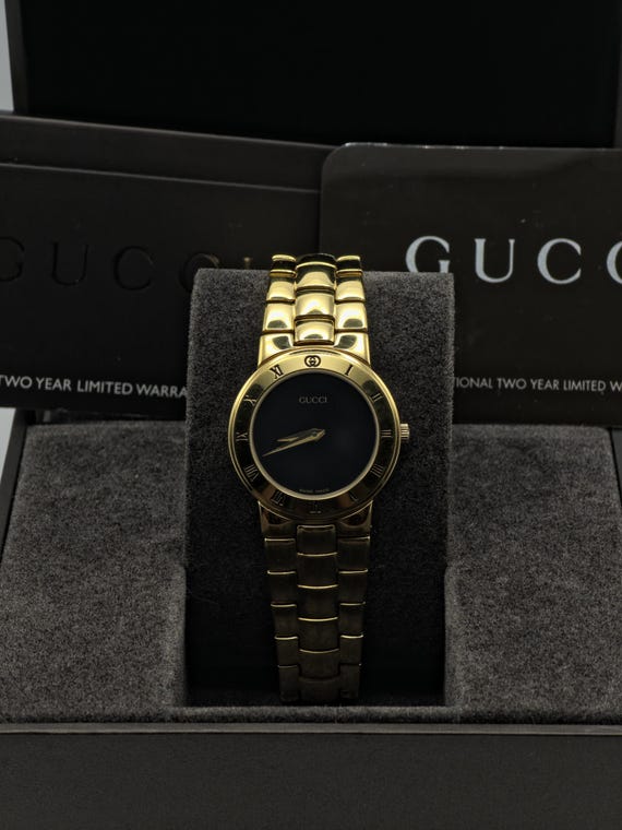 Gucci Gold-Tone Bracelet Watch with Black Dial Gucci Dive Black Dial Gold-Tone Rubber Strap 45mm. Men main image 2
