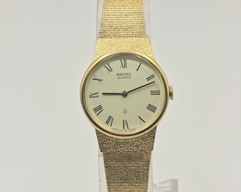 Vintage Seiko Gold Plated 6431 5150 Dress Men Quartz Watch Japan