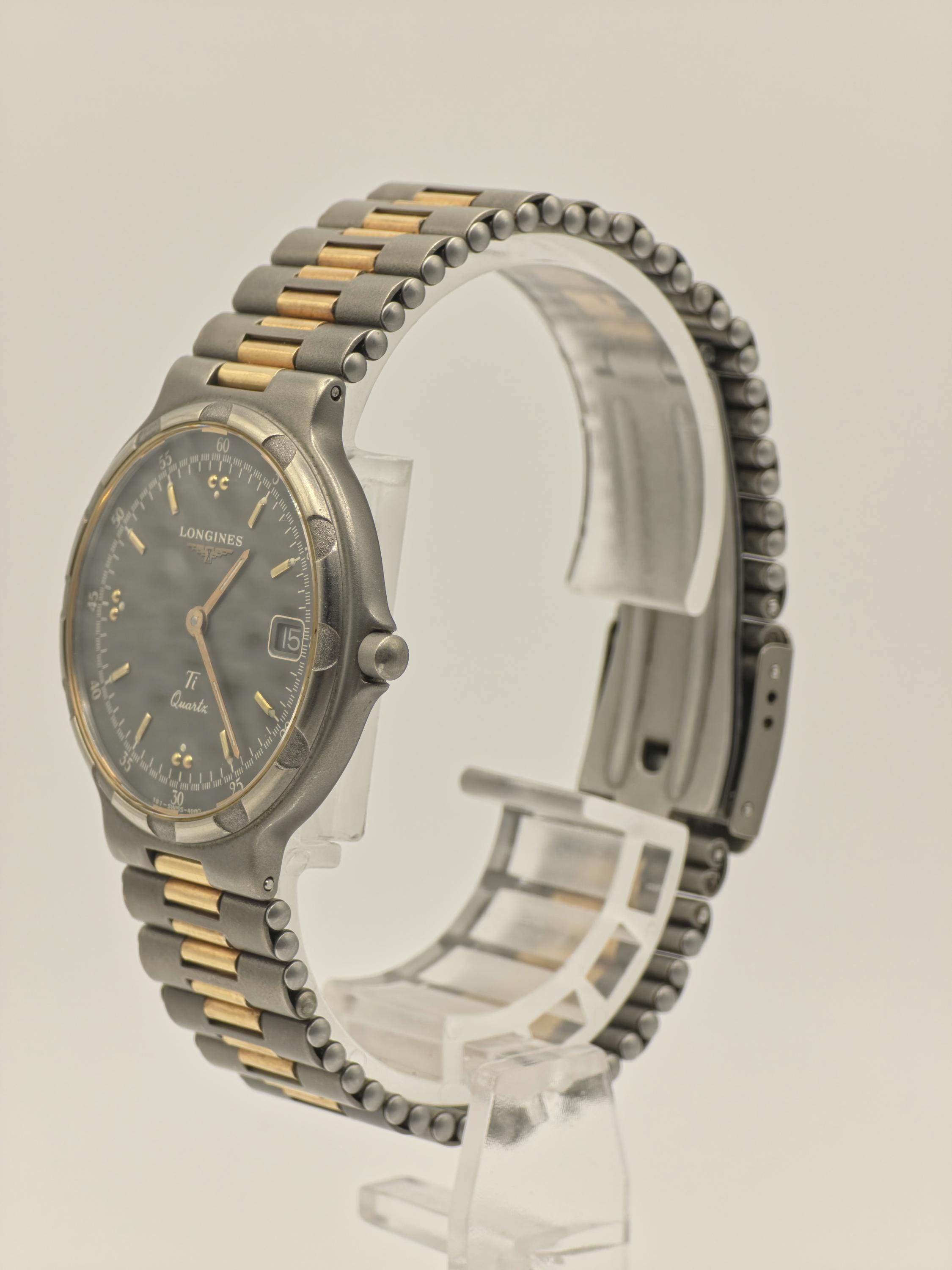 LONGINES Ti Quartz 腕時計 Longines Conquest Titanium Quartz Watch 10ATM Date Two Tone