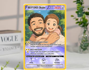 Personalized Anime Dad Card: Custom Photo Acrylic Plaque