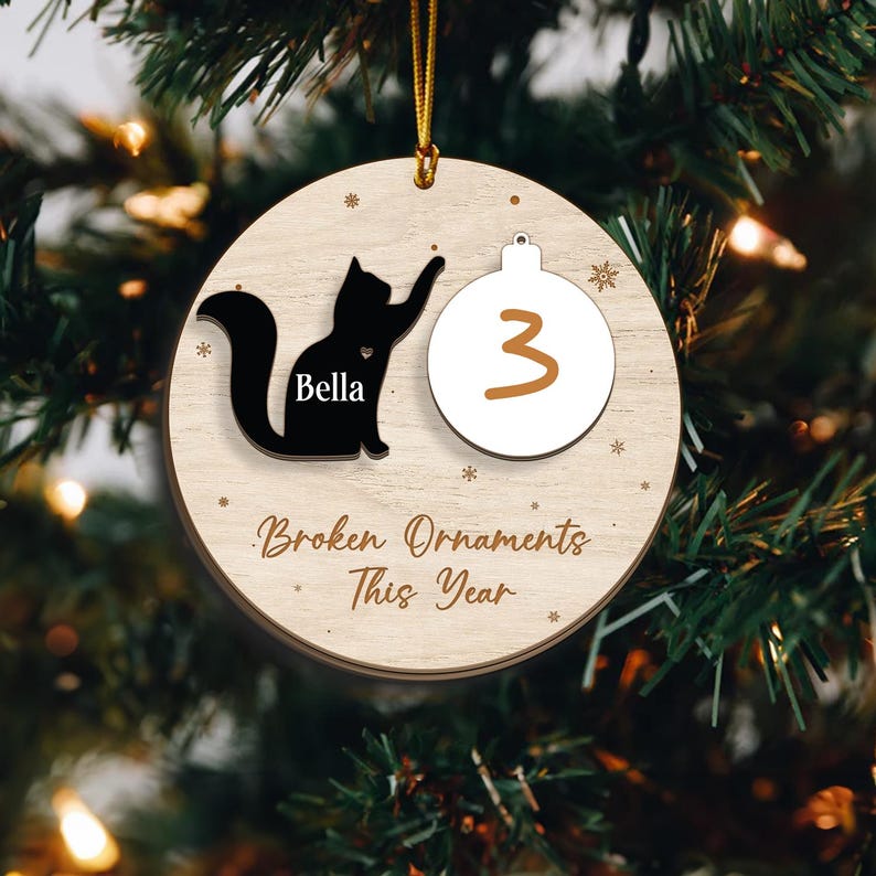 Broken Ornaments This Year Cat Ornament With Dry Erase Funny Cat