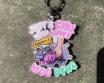 Hippo Acrylic Keychain | Animal Lover Art Charm