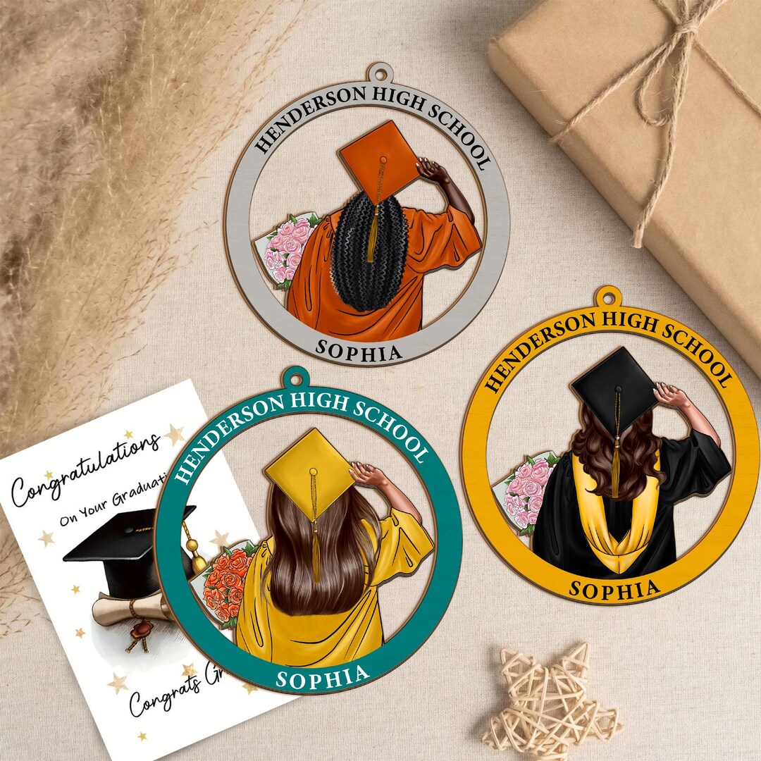Personalized Graduation Ornament: Custom Name & School, Class of 2025 ...