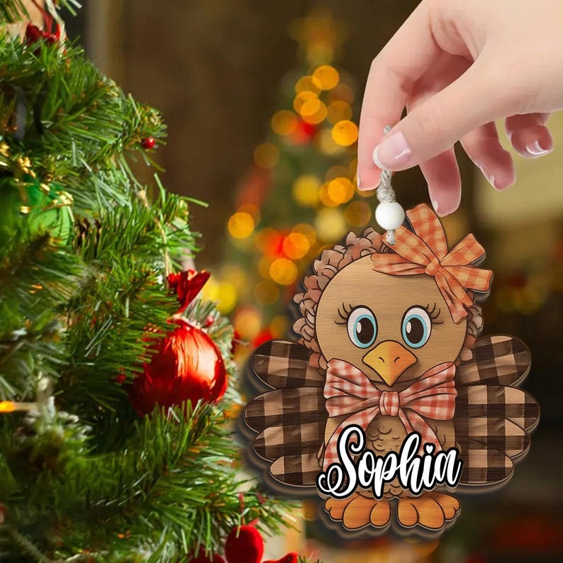 Chicken Ornament Chickens Name Ornament Christmas Ornaments laser