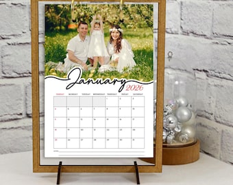 Personalize Photo Gift Calendar 2026, Family Photo Wall Calendar, 2026 Family 12 Wall Calendar, 2026 Wall Calendar: Minimalist Year Planner