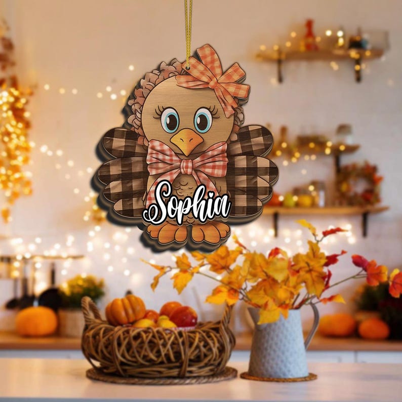 Chicken Ornament Chickens Name Ornament Christmas Ornaments laser