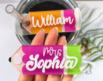 Personalized Teacher Stanley Tumbler Name Plate: Pencil Design, Teacher Appreciation Gift