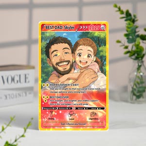 May include: A Father's Day card featuring a smiling father and child. The card has a gold border and text that reads "BEST DAD: Skyler 2025" and "HAPPY FATHER'S DAY!" The card also includes the text "BEST DAD EVER" and "Dad, I choose you forever!"