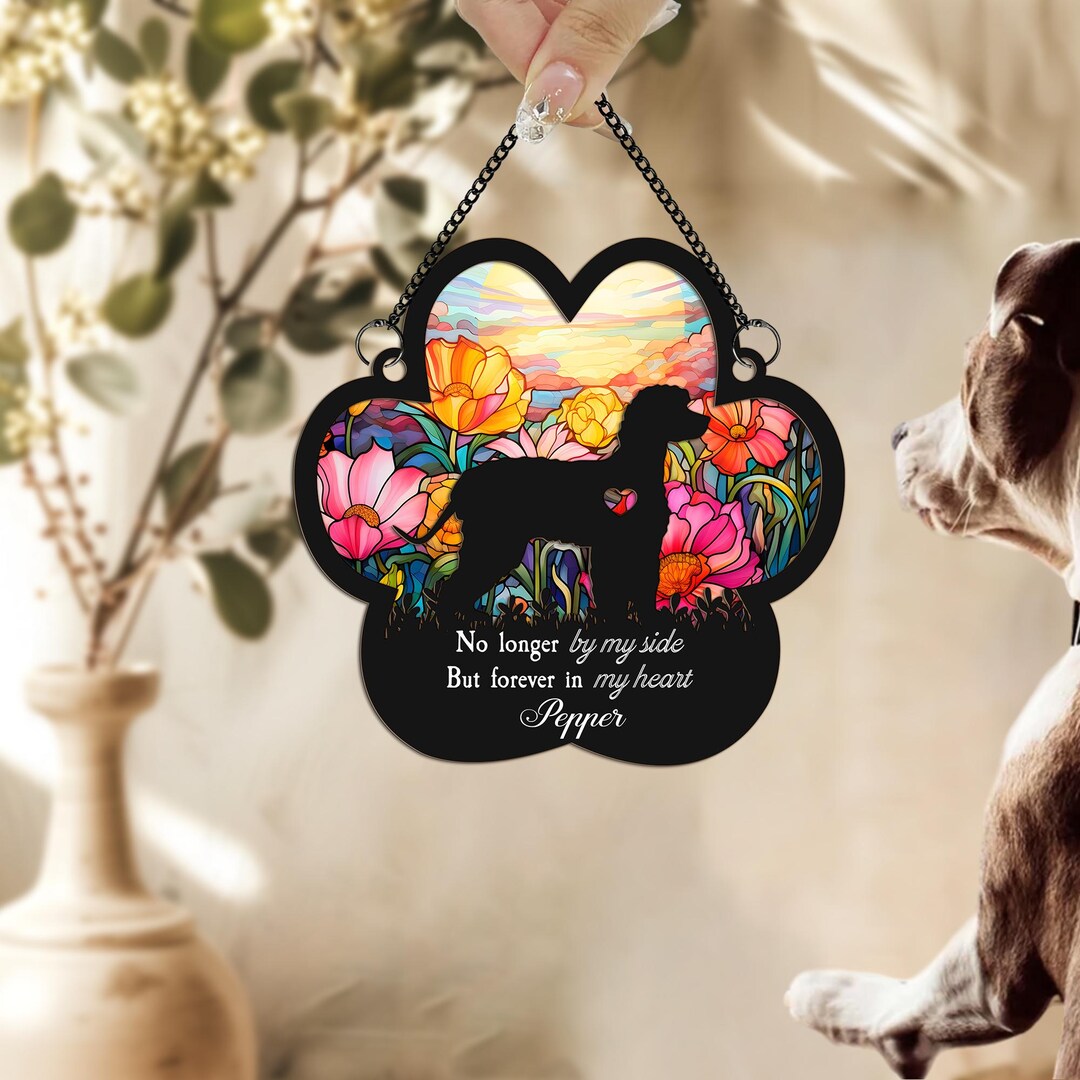 Rainbow Bridge Dog Loss Memorial Gift, Sun Catcher, Pet Sympathy Gift ...
