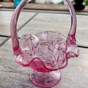 Fenton Pink Basket - Etsy