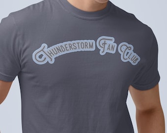 Thunderstorm Fan Club Relaxed Fit T-Shirt, Casual Tee, Nature Lover Gift, Unisex Cotton Shirt, Weather & Storm Enthusiast Gift, Eco-Friendly