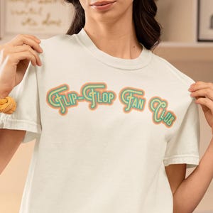 Flip-Flop Fan Club Relaxed Fit T-Shirt | Summer Vibe Tee, Beachwear, Vacation Apparel, Gift for Beach Lovers, Casual Wear, Eco-Friendly