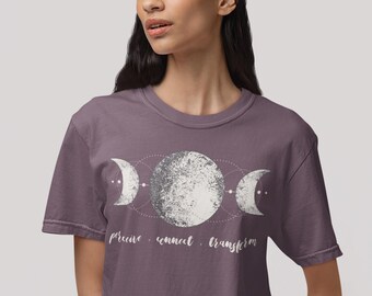 Moon Phases T-Shirt, Inspirational Boho Astrology Tee