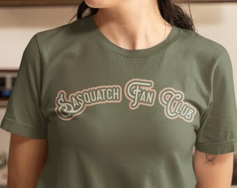 Sasquatch Fan Club Unisex Tee, Funny Graphic T-Shirt, Cotton Casual Wear, Gift for Outdoor Lovers, Perfect for Camping or Parties