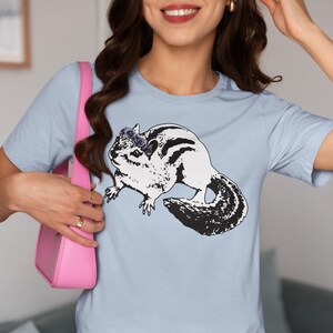 Chipmunk Blumen Prinzessin Unisex T-Shirt - Niedliches Tier Shirt, Natur-Liebhaber-Geschenk, Humor T-Shirt, schrulliges Tier Shirt, jeden Tag lässiger Stil