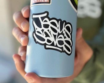 Sticker graffiti en vinyle Jésus sauve