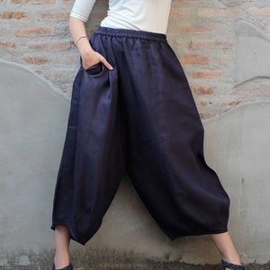 Pants/Capris length Linen Pants 135A / Harem Pants / Summer Pants image 1