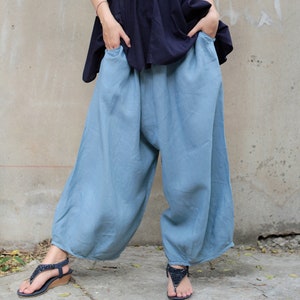 Leinenhose (135 B) One Size / Funky Hose / Hippie Hose / Haremshose