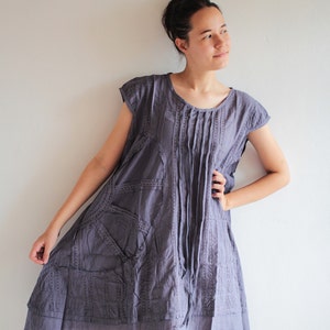 Dress/pleated Dress Knee Length 100% Cotton Size M 1404 Plus | Etsy