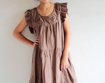 Dress ...cotton mix silk and  linen (1419) / Maternity Dress /Lining/ Casual Dress in M sizes