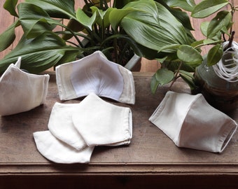 Handmade 3-Layer Cotton Face Mask with Filter Pocket (5-Pack)