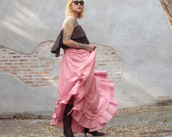 Asymmetric gypsy skirt ... hippie, boho, elegant 1188 Size L