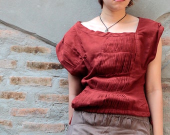 Unique Blouse  Cotton/linen size M available in all colour ..B1487