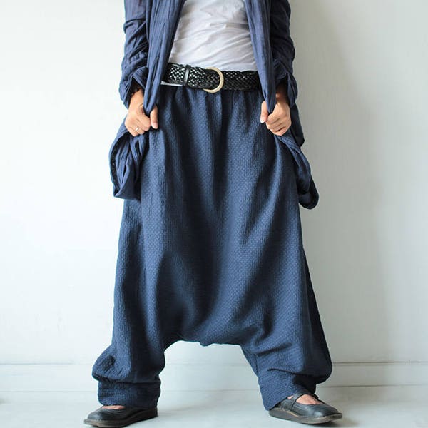 Pants/Hippie long pants..1410 M,L,XL/harem/elastic/funky/cotton/brown/black/ivory/indigo/red/hippie pant/capri/mustard